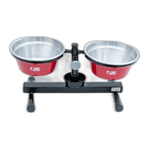 Comedouro / Bebedouro Premium Antiformiga em Inox 1,2 L Vermelho - NF Pet