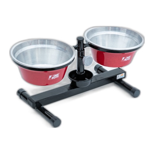 Comedouro / Bebedouro Premium Antiformiga em Inox 1,2 L Vermelho - NF Pet - imagem adicional