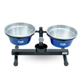 Comedouro / Bebedouro Premium Antiformiga em Inox 3 L Azul - NF Pet