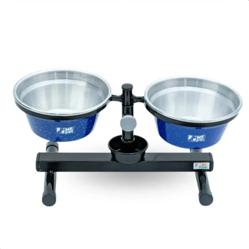 Comedouro / Bebedouro Premium Antiformiga em Inox 3 L Azul - NF Pet