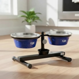 Comedouro / Bebedouro Premium Antiformiga em Inox 3 L Azul - NF Pet - imagem adicional