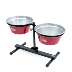 Comedouro / Bebedouro Premium Antiformiga em Inox 3 L Vermelho - NF Pet