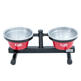 Comedouro / Bebedouro Premium Antiformiga em Inox 500 ml Vermelho - NF Pet