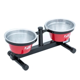 Comedouro / Bebedouro Premium Antiformiga em Inox 500 ml Vermelho - NF Pet - imagem adicional