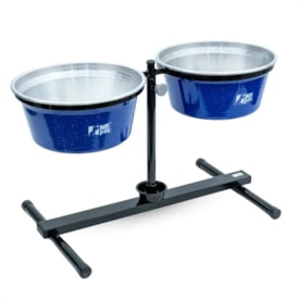 Comedouro / Bebedouro Premium Antiformiga em Inox 7,2 L Azul - NF Pet