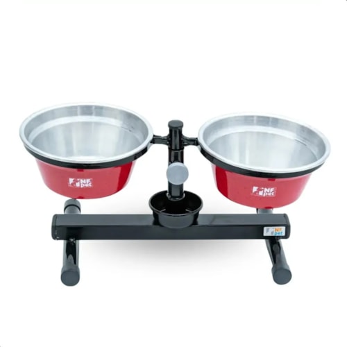 Comedouro / Bebedouro Premium Antiformiga em Inox 7,2 L Vermelho - NF Pet
