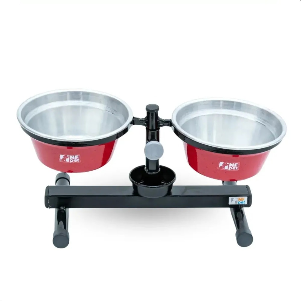Comedouro / Bebedouro Premium Antiformiga em Inox 7,2 L Vermelho - NF Pet