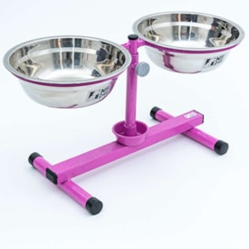 Comedouro / Bebedouro Premium Antiformiga em Inox 700 ml Rosa - NF Pet - imagem adicional