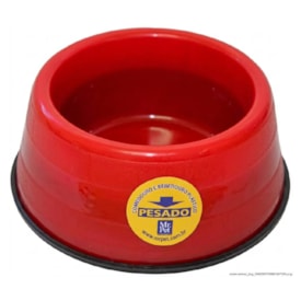Comedouro Pesado para Cães Filhotes MR Pet 450 ml Vermelho