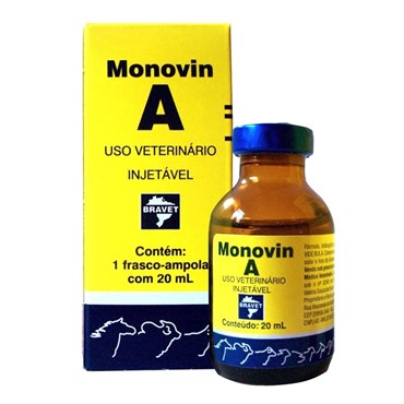 Complexo Concentrado de Vitamina Monovin A Bravet Injetável Uso Veterinário 20ml 