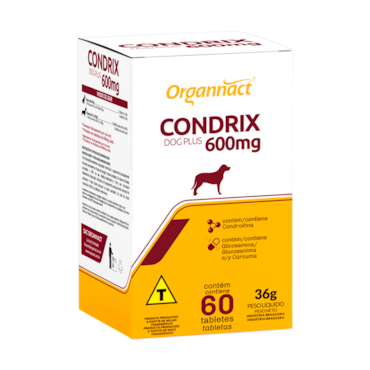 Condrix Dog Plus Organnact Suplemento Condroitina e Glicosamina 600 mg 60 Tabs