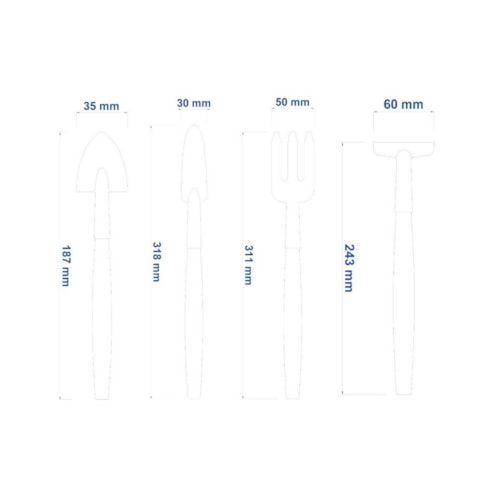 Conjunto de Ferramentas Tramontina com Cabos de Madeira para Vasos 4 Peças - imagem adicional