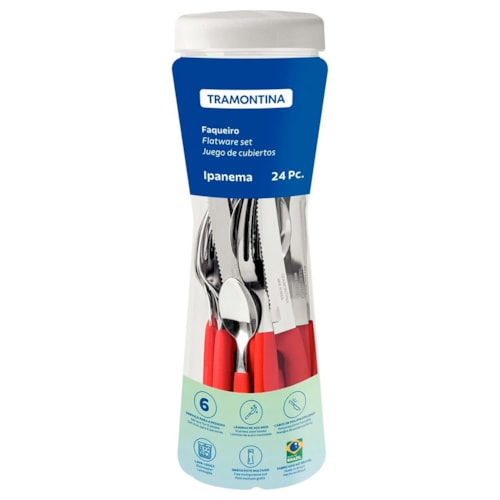 Conjunto de Talheres Tramontina New Vermelho 12 Peças 233199791