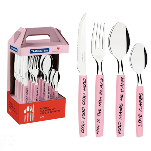 Conjunto de Talheres Tramontina Rosa com 16 Peças 29899091