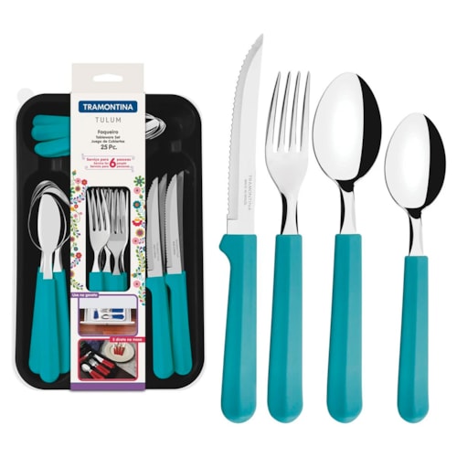 Conjunto de Talheres Tramontina Turquesa 25 Peças 23299383