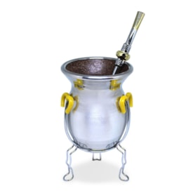 Conjunto Para Chimarrão e Terere Em Alumínio - Cuia + Bomba