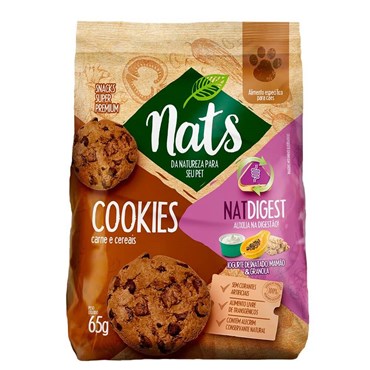 Cookies Natdigest de Sabor Carne e Cereais para Cães 65g