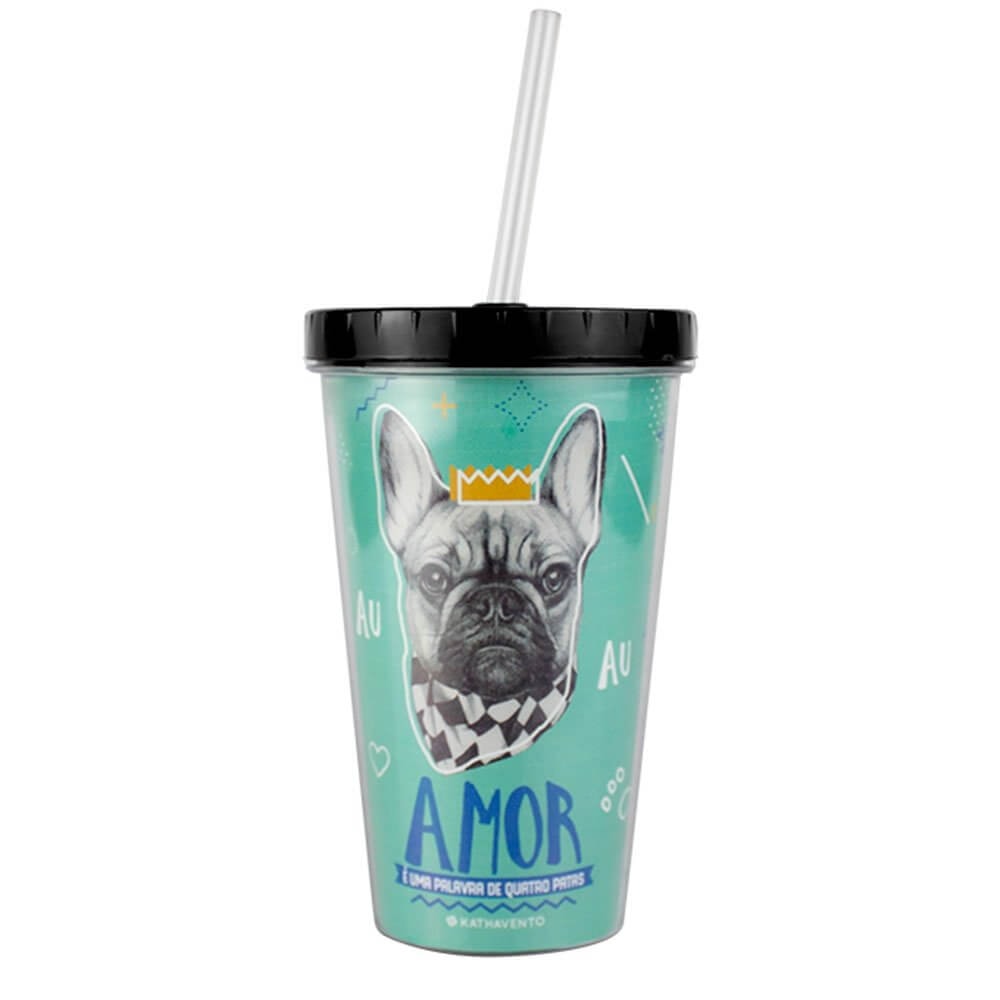 Copo Canudo Cachorro Amor