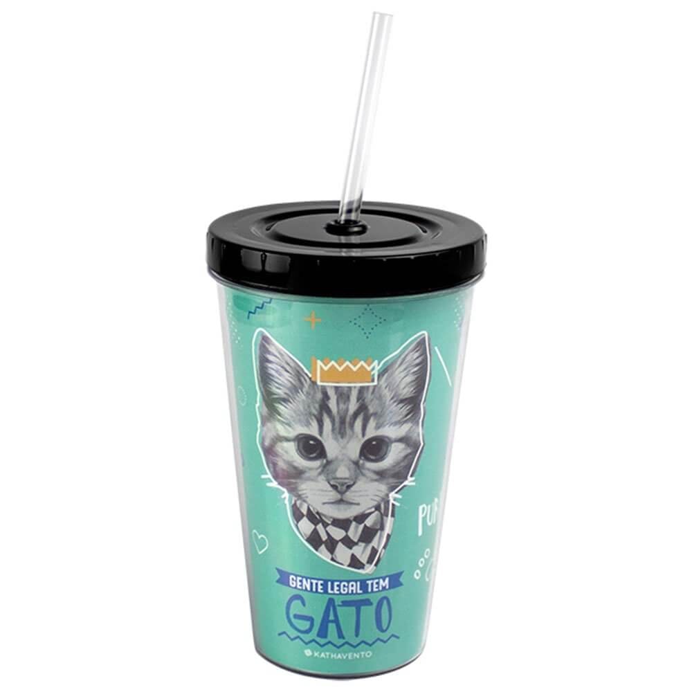 Copo Canudo Gato Gente Legal
