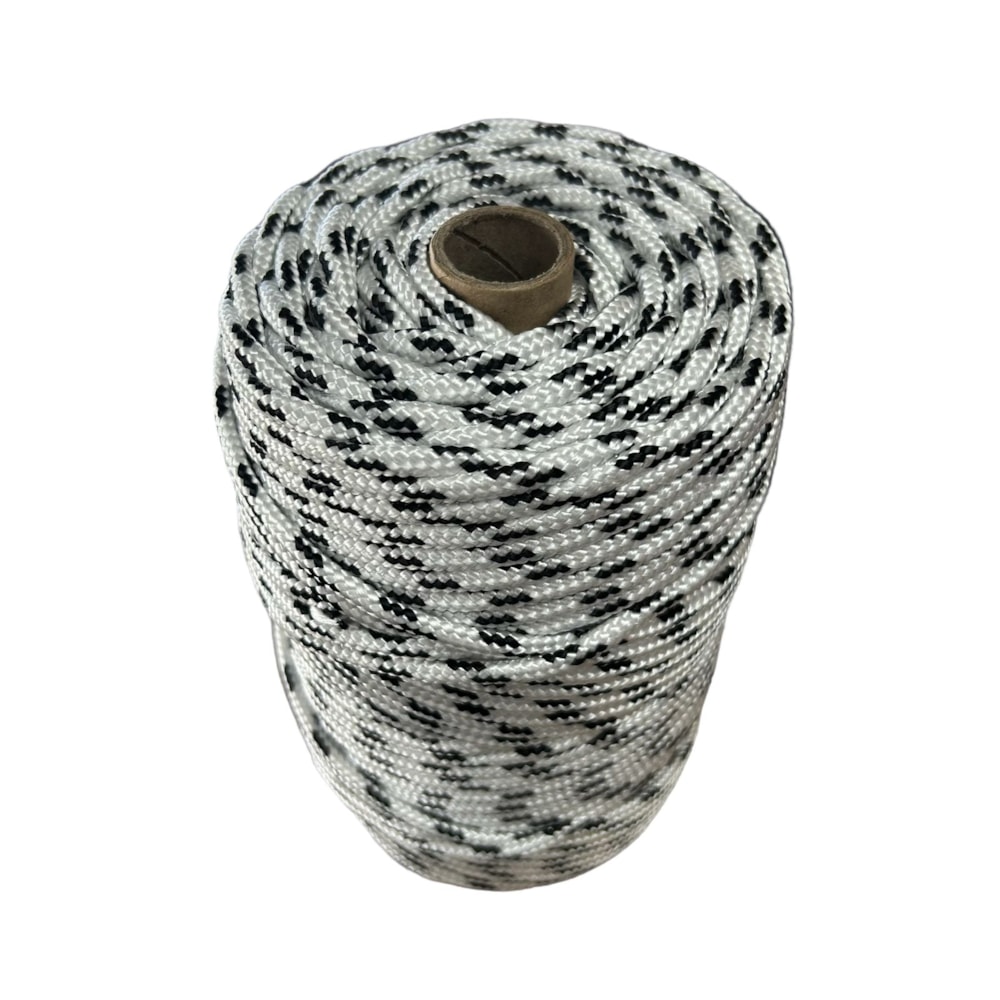 Corda Trançada Polipropileno 3,0mm Cordaville Preto e Branco 1 kg (Aprox. 206 metros)