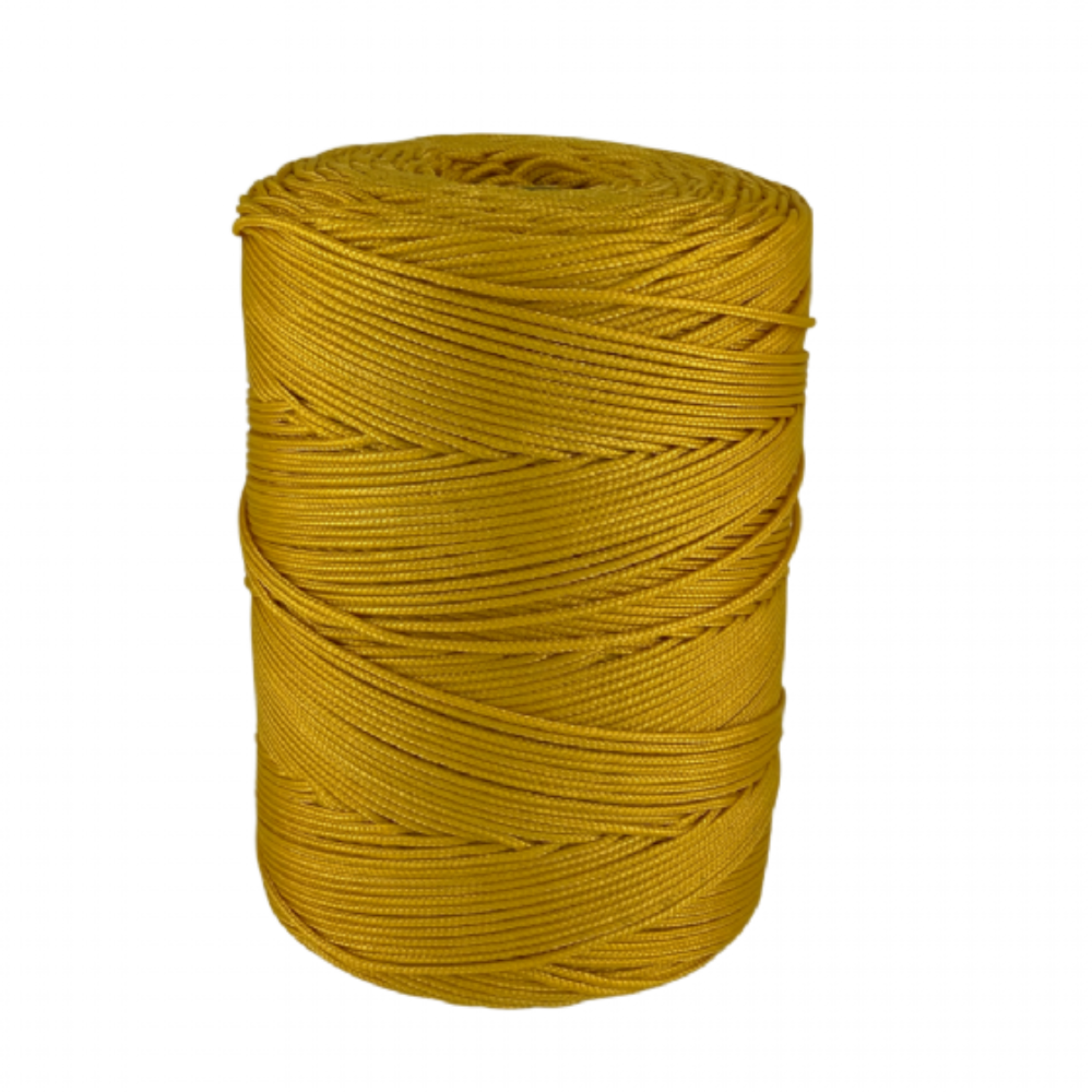 Corda Trançada Polipropileno 3,5mm Cordaville Amarelo Ipê 1 kg (Aprox. 149 metros)