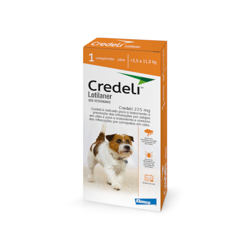 Credeli 225 mg Antipulgas e Carrapatos Para Cães de 5,5 a 11 kg 1 Comprimido