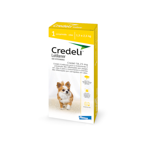 Credeli 56,25 mg Antipulgas e Carrapatos Para Cães de 1,3 a 2,5 kg 1 Comprimido