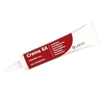 Crema 6A Labyes Antibiótico para Cães e Gatos 15g