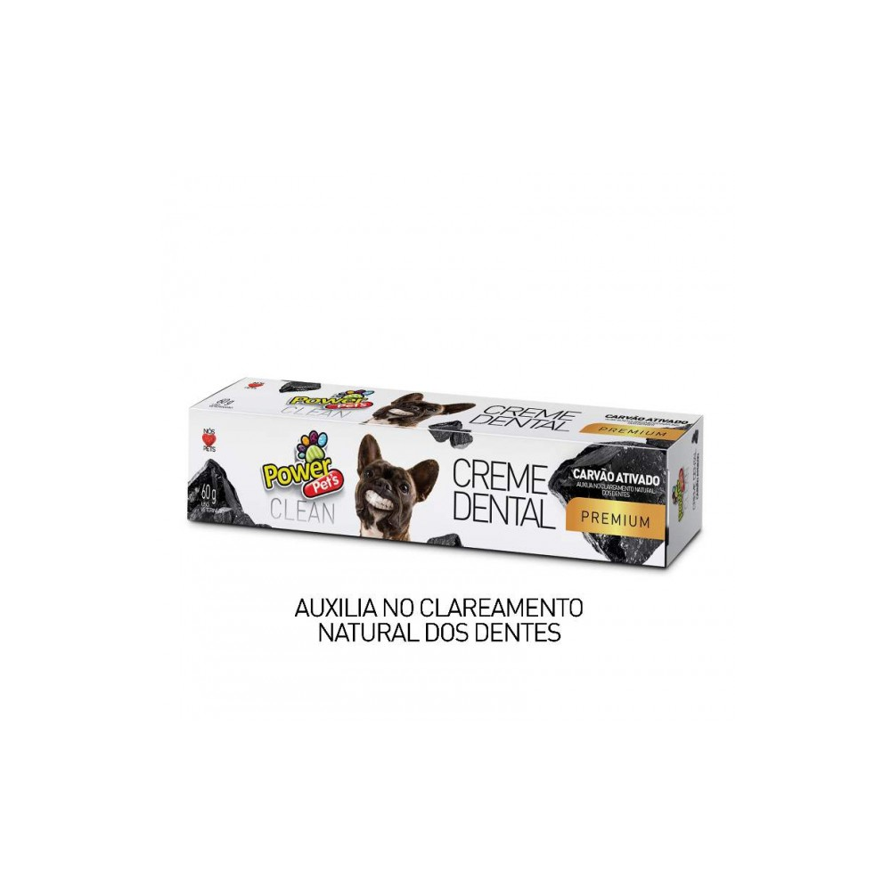 Creme Denta Carvão Ativado para Cães e Gatos 60g - Power Pets