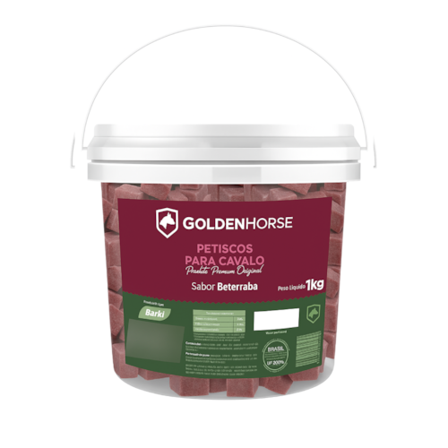 Cubos de Açúcar Barki para Cavalo Golden Horse com Beterraba 1 kg