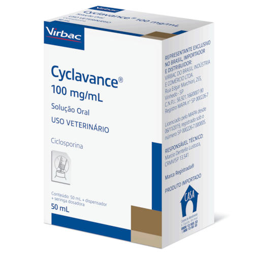 Cyclavance Ciclosporina Virbac 100mg/ml para Cães 50 ml