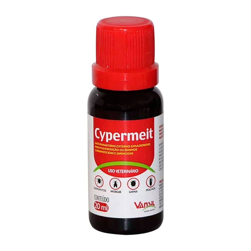 Cypermeit Cipermetrina Pet Vansil Controle de Carrapato e Mosca Pulverização 20ml