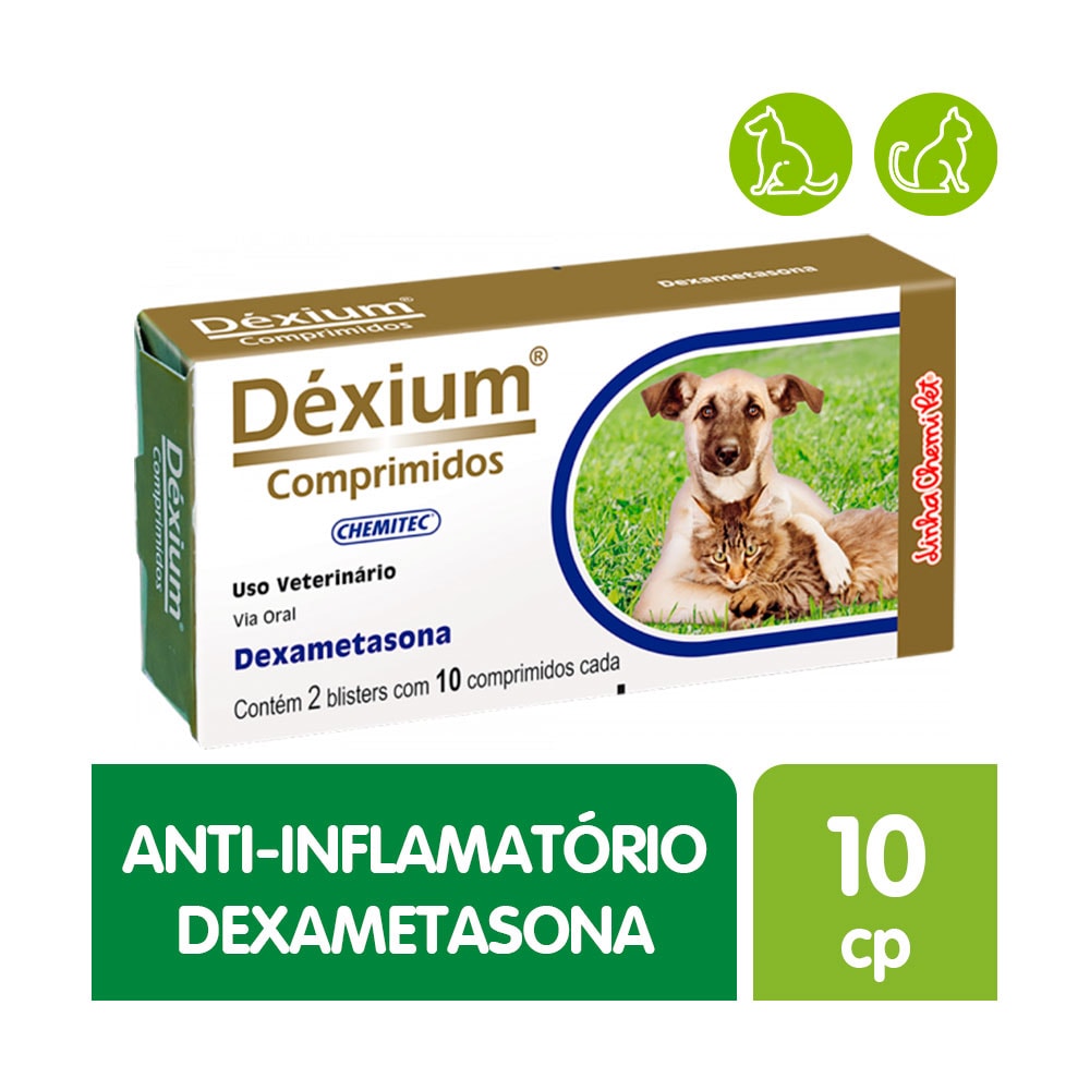 Dexium Anti-inflamatório Uso Veterinário Com 10 Comprimidos Com O ...