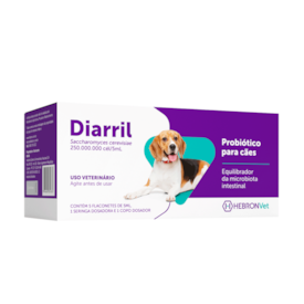 Diarril Probiótico Antidiarreico para Cães
                                         5 Flaconetes de 5 ml