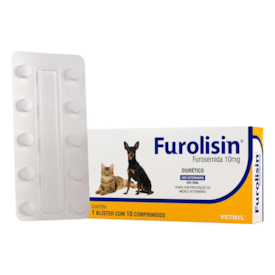 Diurético Furolisin Vetnil para Cães e Gatos - 10 Comprimido