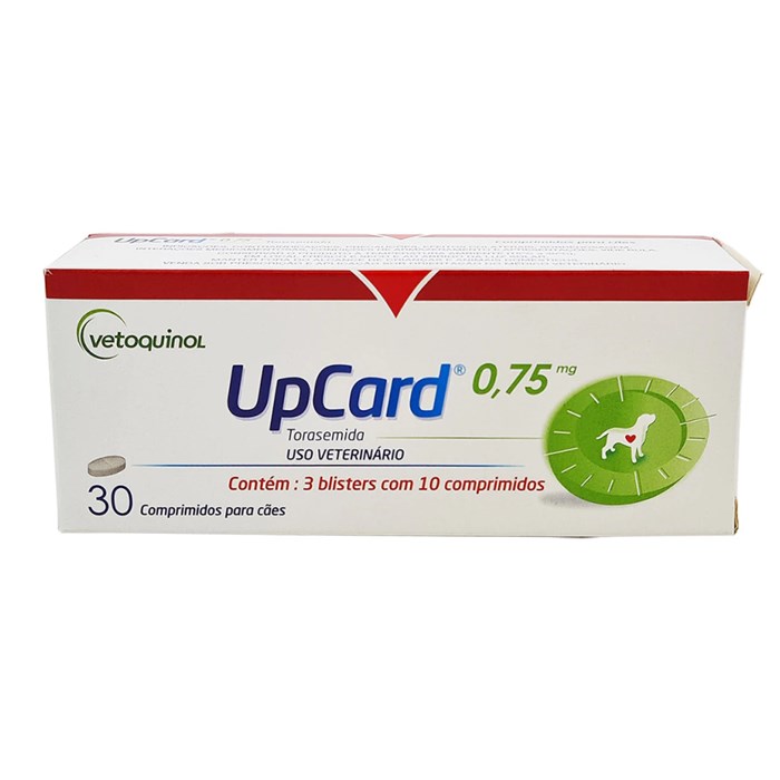 Diurético Upcard 0,75mmg para Cães com 30 Comprimidos - Vetoquinol