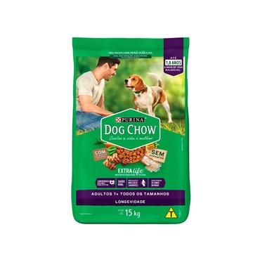 Dog Chow para Cães Sênior 7+ Sabor Frango e Arroz 15kg