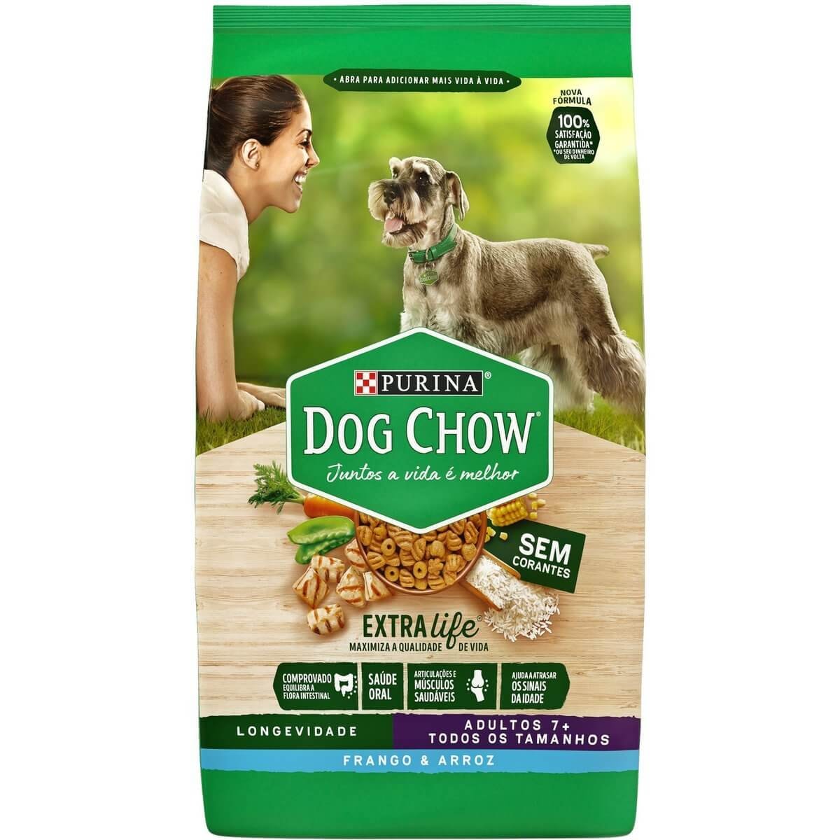 Dog Chow para Cães Sênior 7+ Sabor Frango e Arroz 15kg