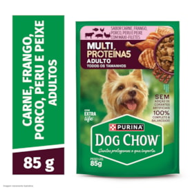 Dog Chow Sache Cães Ad Mult Prot Car/Fgo/Sal/Por/Per/Pei 85G