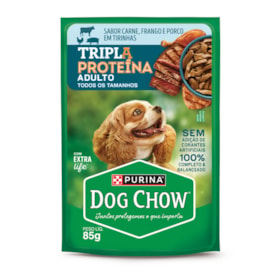 Dog Chow Sache Cães Ad Tri Prot Carne/Frango/Porco 85G - imagem adicional