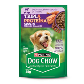 Dog Chow Sache Cães Ad Tri Prot Carne/Frango/Salmao 85G - imagem adicional