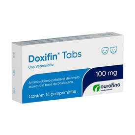 Doxifin Tabs Ourofino Antibiótico para Cães e Gatos 200 mg 12 comprimidos