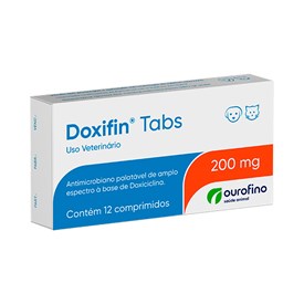 Doxifin Tabs Ourofino Antibiótico para Cães e Gatos 200 mg 12 comprimidos