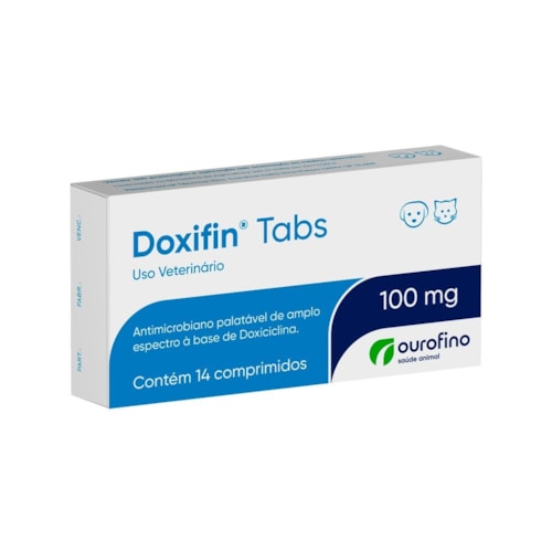 Doxifin Tabs Ourofino Antibiótico para Cães e Gatos
