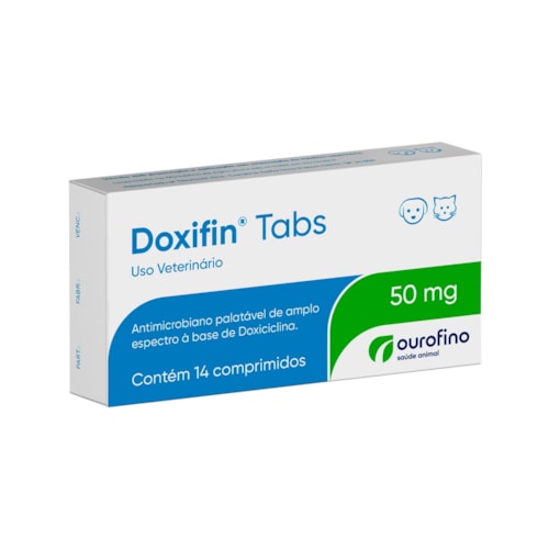 Doxifin Tabs Ourofino Antibiótico para Cães e Gatos 