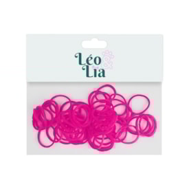 Elástico Colorido para Penteados em Pets Léo & Lia Pink 50 un