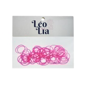 Elástico Colorido para Penteados em Pets Léo & Lia Rosa Fluorescente 50 un