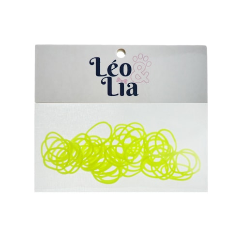 Elástico Colorido para Penteados em Pets Léo & Lia Verde Neon 50 un