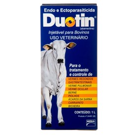 Endo e Ectoparasiticida Duotin (Abamectina) Injetável para Bovinos 1 Litro