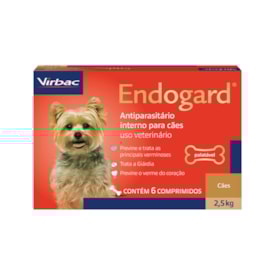 Endogard Vermífugo Antiparasitário Virbac para Cães de Até 2,5kg 6 Comprimidos